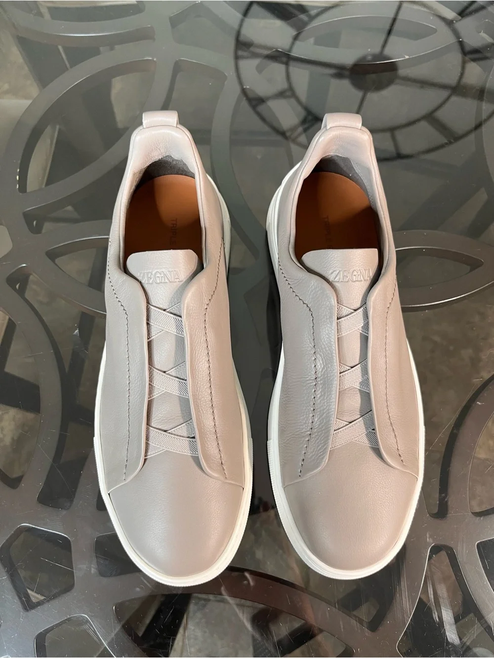 Triple Stitch Secondskin Zegna Sneaker Gray Mens 8.5 Brand New